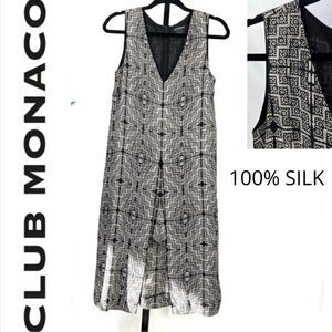 CLUB MONOCO Small Silk MIDI Romper Split Dress